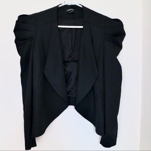 *Host Pick* Bebe Puff / Ruched Sleeve Blazer Jacket size 00 waterfall hem